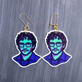 Neon Will Earrings. These earrings are made with acrylic and hand heat pressed. Comes with 18k plated gold hooks that is nickel free. Easily put loop through ear and hook back so the earring doesn’t fall out.