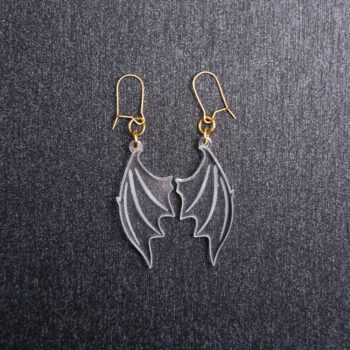 Bat Wings Clear Earrings