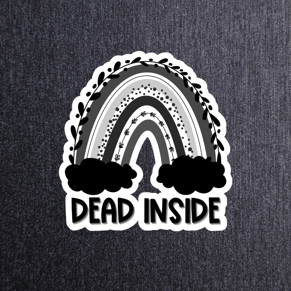 Dead Inside Rainbow Sticker