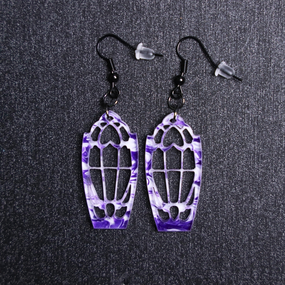 Dracula’s Window Purple Earrings