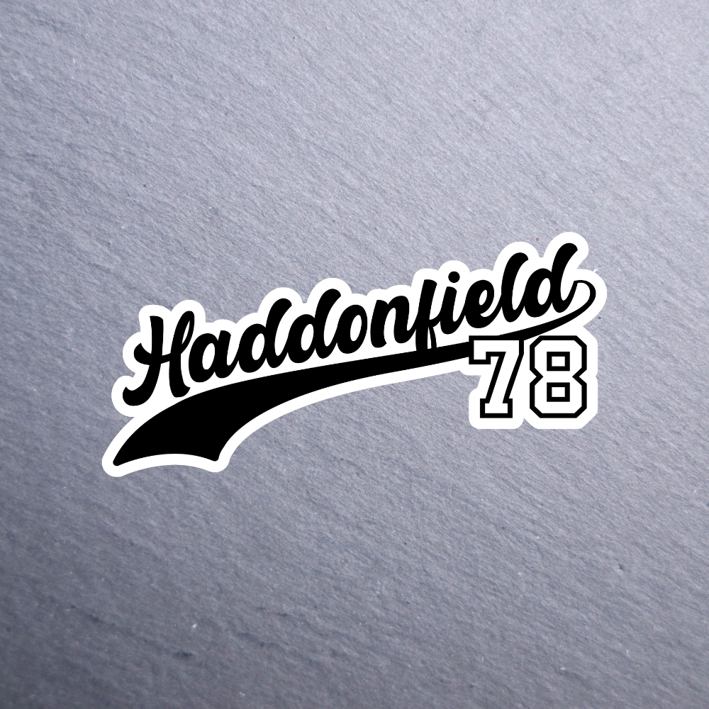 Haddonfield 78 Sticker. These stickers are made with printable vinyl with a vinyl top coat that is scratch-resistant and water resistant.