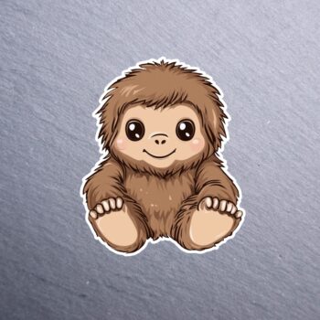 Bigfoot Baby Sticker. These stickers are made with printable vinyl with a vinyl top coat that is scratch-resistant and water resistant.