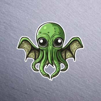 Cthulhu Baby Sticker. These stickers are made with printable vinyl with a vinyl top coat that is scratch-resistant and water resistant.