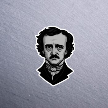 Edgar Allan Poe Sticker. These stickers are made with printable vinyl with a vinyl top coat that is scratch-resistant and water resistant.