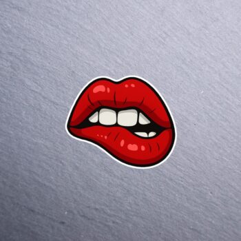 Rocky Lips Sticker. These stickers are made with printable vinyl with a vinyl top coat that is scratch-resistant and water resistant.