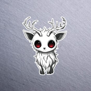 Wendigo Baby Sticker. These stickers are made with printable vinyl with a vinyl top coat that is scratch-resistant and water resistant.