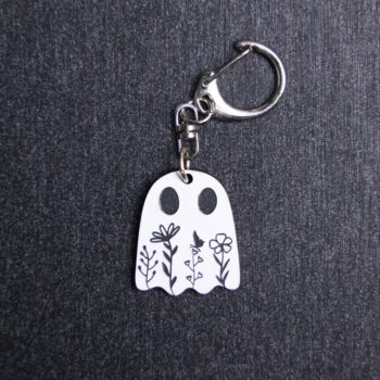 Floral Ghost Bag Tag