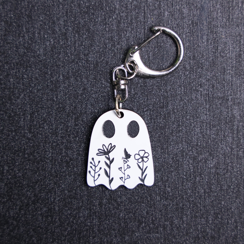 Floral Ghost Bag Tag