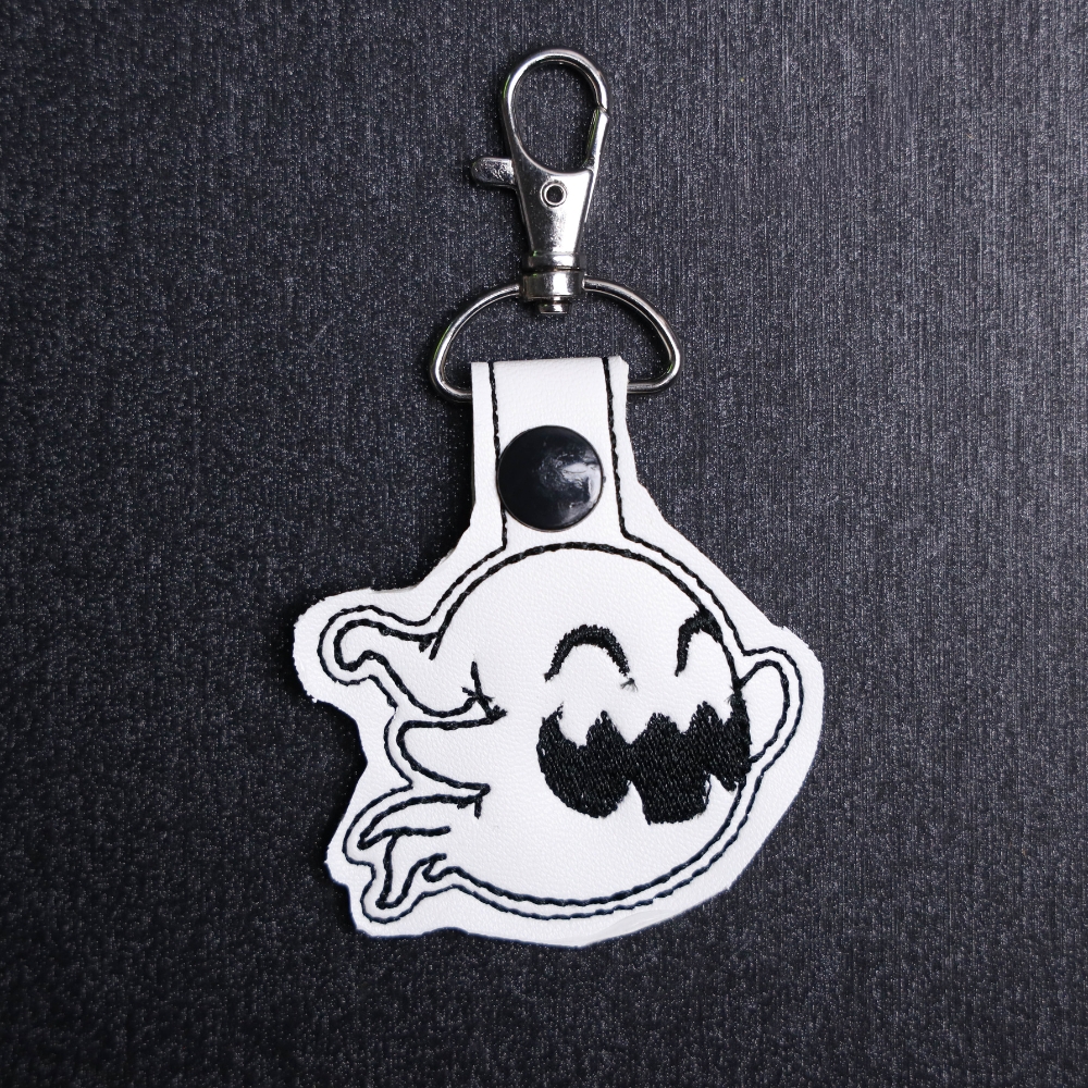 Happy Ghost Snap Bag Tag
