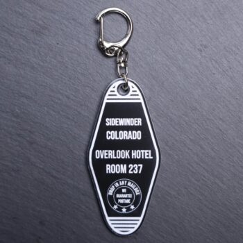 Overlook Hotel Bag Tag. This bag tag is made with engraved acrylic. Comes with lobster clasp topper that easily hooks to a bag, zippers, keychains,