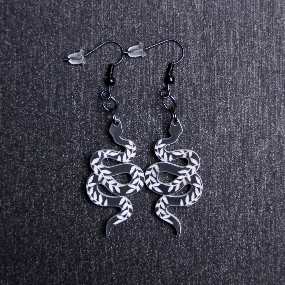 Snake Engraved Earrings