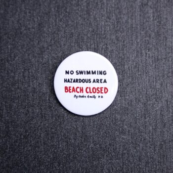 Jaws Beach Sign Button