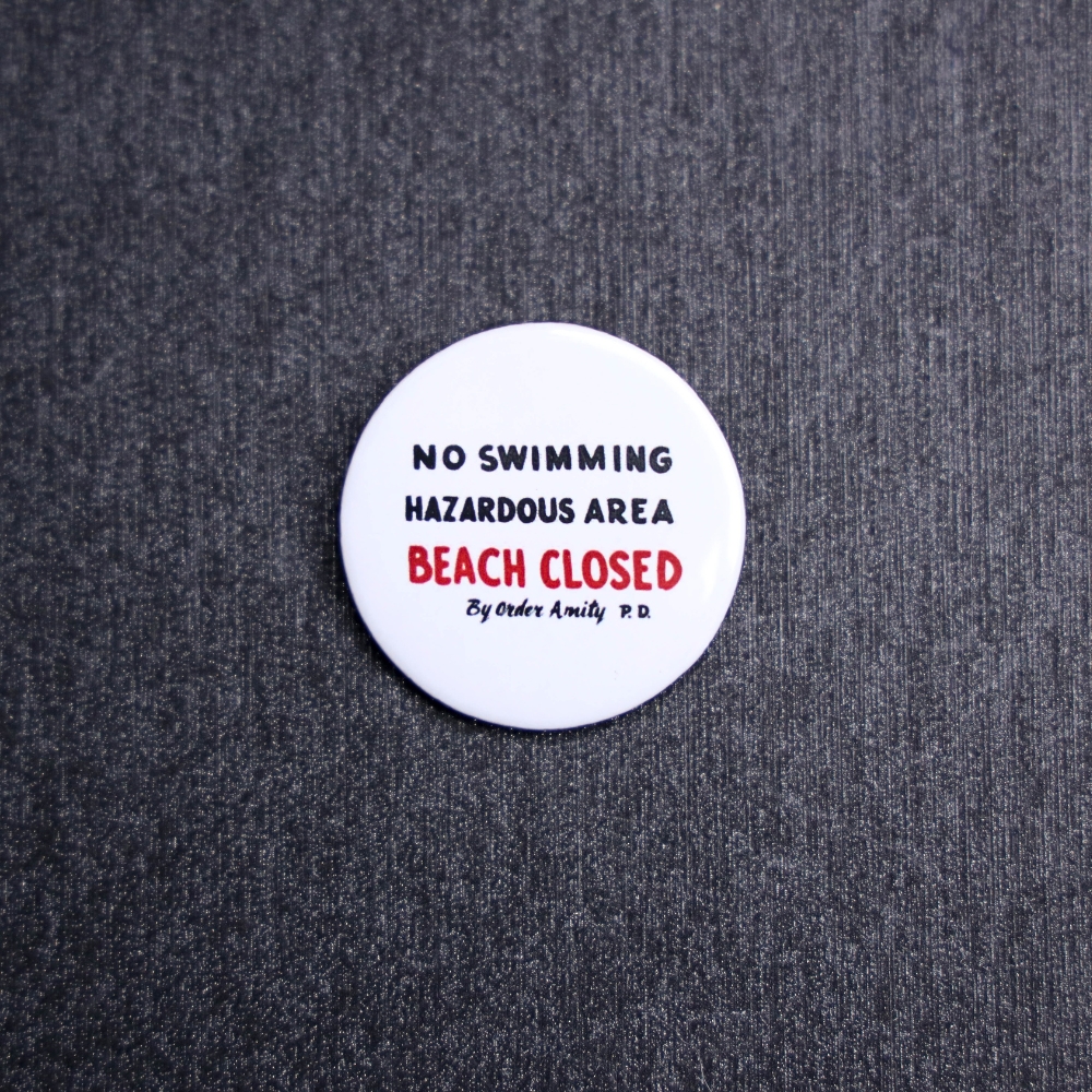 Jaws Beach Sign Button