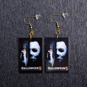 Halloween 5 Earrings. These earrings are made with acrylic and hand heat pressed. Comes with 18k plated gold hooks that is nickel free.