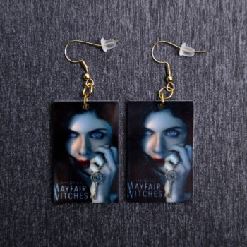 Mayfair Witches Poster Earrings. These earrings are made with acrylic and hand heat pressed. Comes with 18k plated gold hooks that is nickel free.