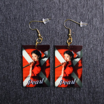 Pearl Poster Earrings. These earrings are made with acrylic and hand heat pressed. Comes with 18k plated gold hooks that is nickel free.