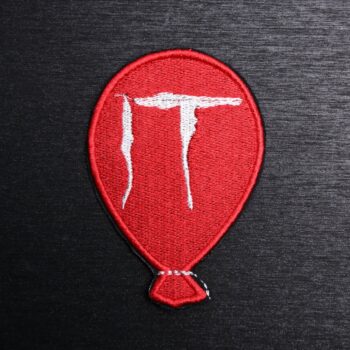 IT Balloon Patch Sew On in red and white. Beautifully embroidered design which is sew on design. Just sew or glue with E6000 glue onto your favorite bag, vest, or clothing.