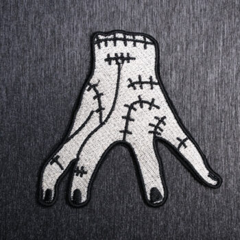 Thing Patch Sew On in cream and black. Beautifully embroidered design which is sew on design. Just sew or glue with E6000 glue onto your favorite bag, vest, or clothing.
